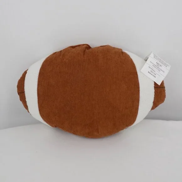 Football Pillow Celebrate it Tailgate Sports Home Decor 17.5" x 11" Brown White - Picture 2 of 9